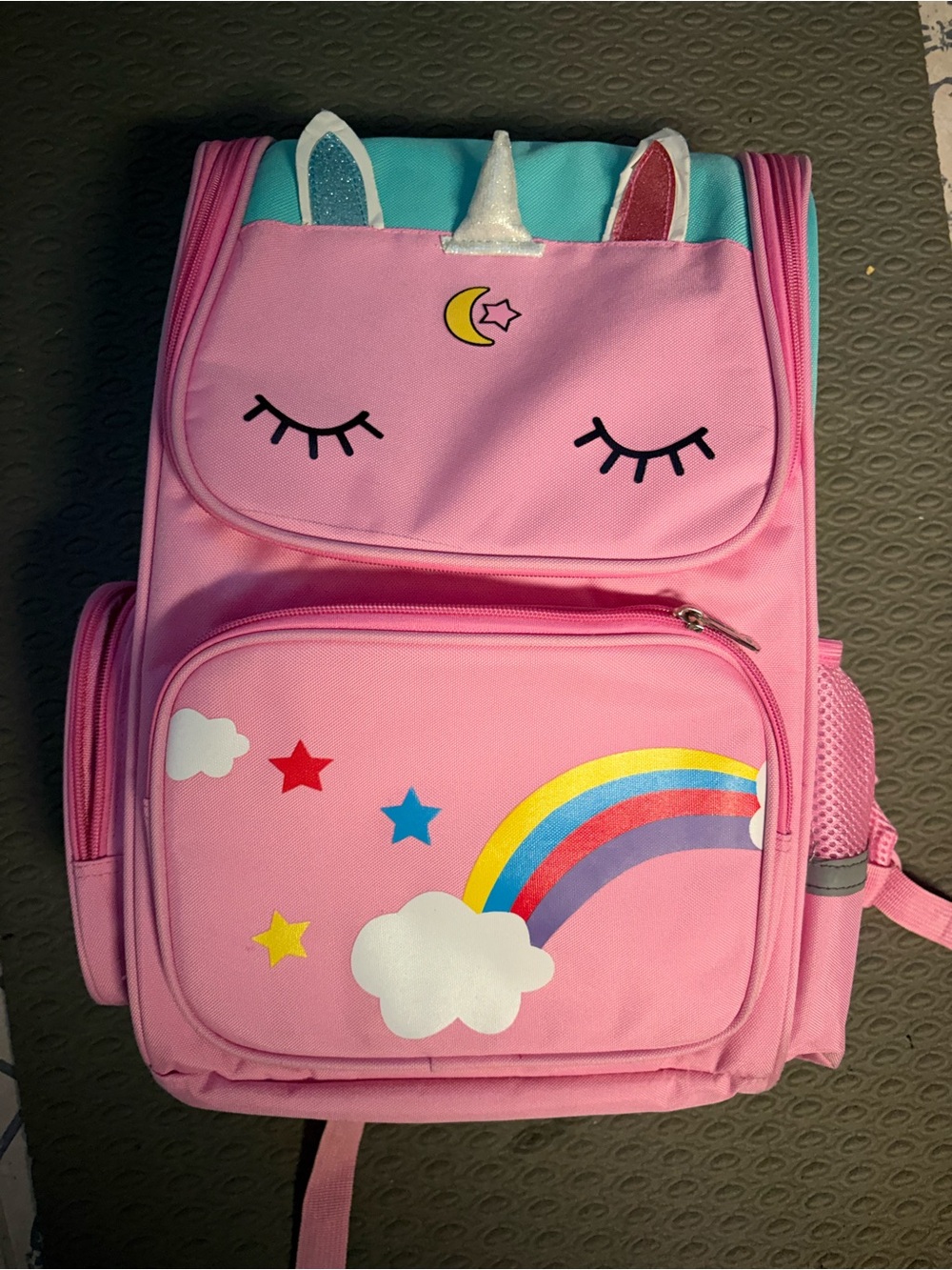 Kids Pink Unicorn Rainbow Backpack